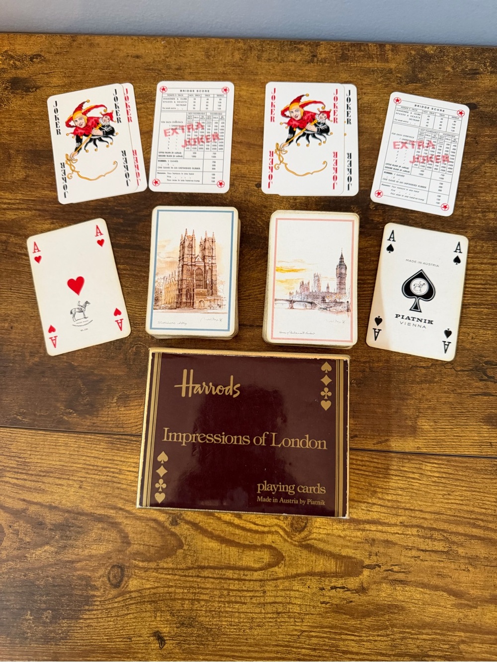 Harrods Impressions of London Piatnik Playing Cards Double Deck Austria Box